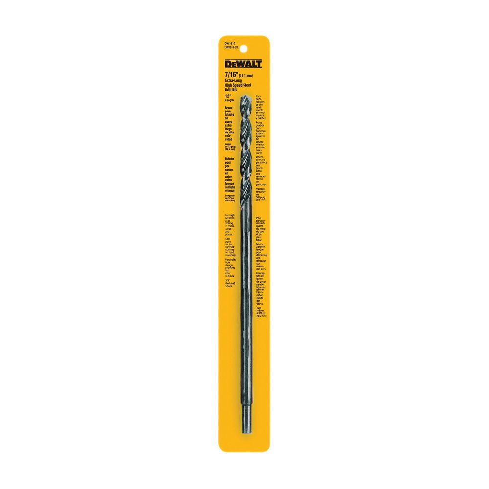 DEWALT 7/16 in. x 12 in. HSS Extra Long Drill Bit