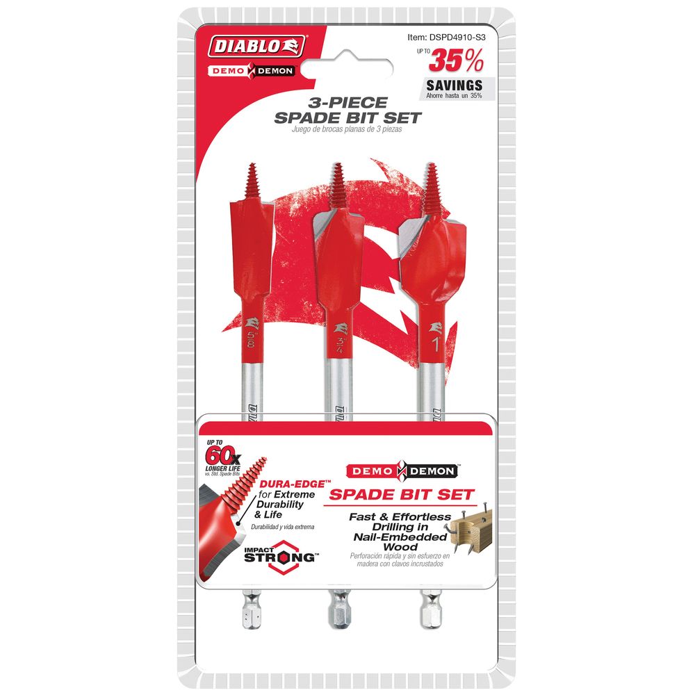 Diablo 3-Piece Demo Demon Spade Bit Set