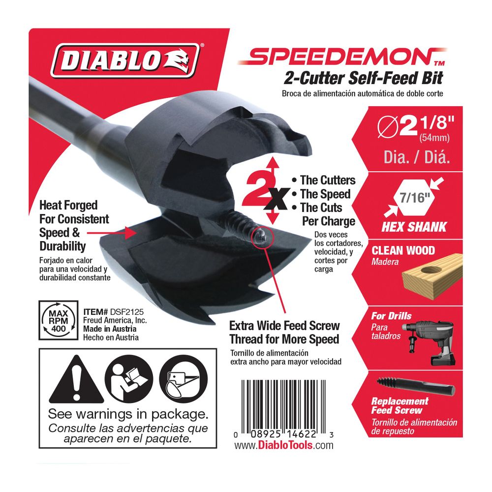 Diablo 2-1/8 in. x 5-1/8 in. Self-Feed Drill Bit