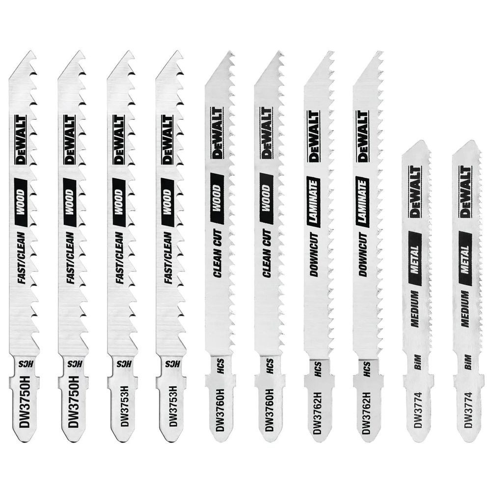 DeWALT 10-Piece Assorted T-Shank Jig Saw Blade Set