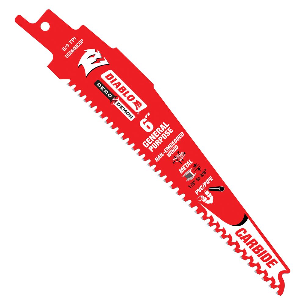 Diablo 6 in. Carbide Tipped General-Purpose Reciprocating Saw Blade, 3-Piece
