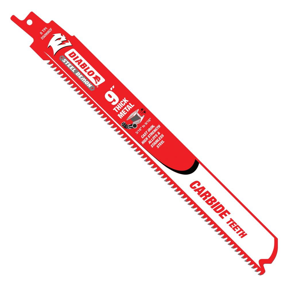Diablo 9 in. 8 TPI Carbide Metal Cutting Reciprocating Saw Blade