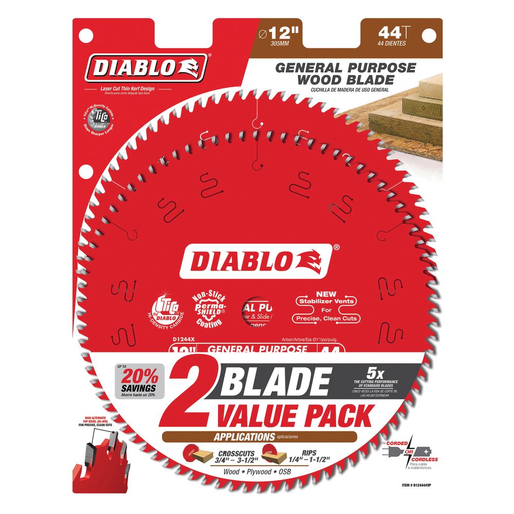 Diablo 12 in. 44-Tooth General Purpose Saw Blade