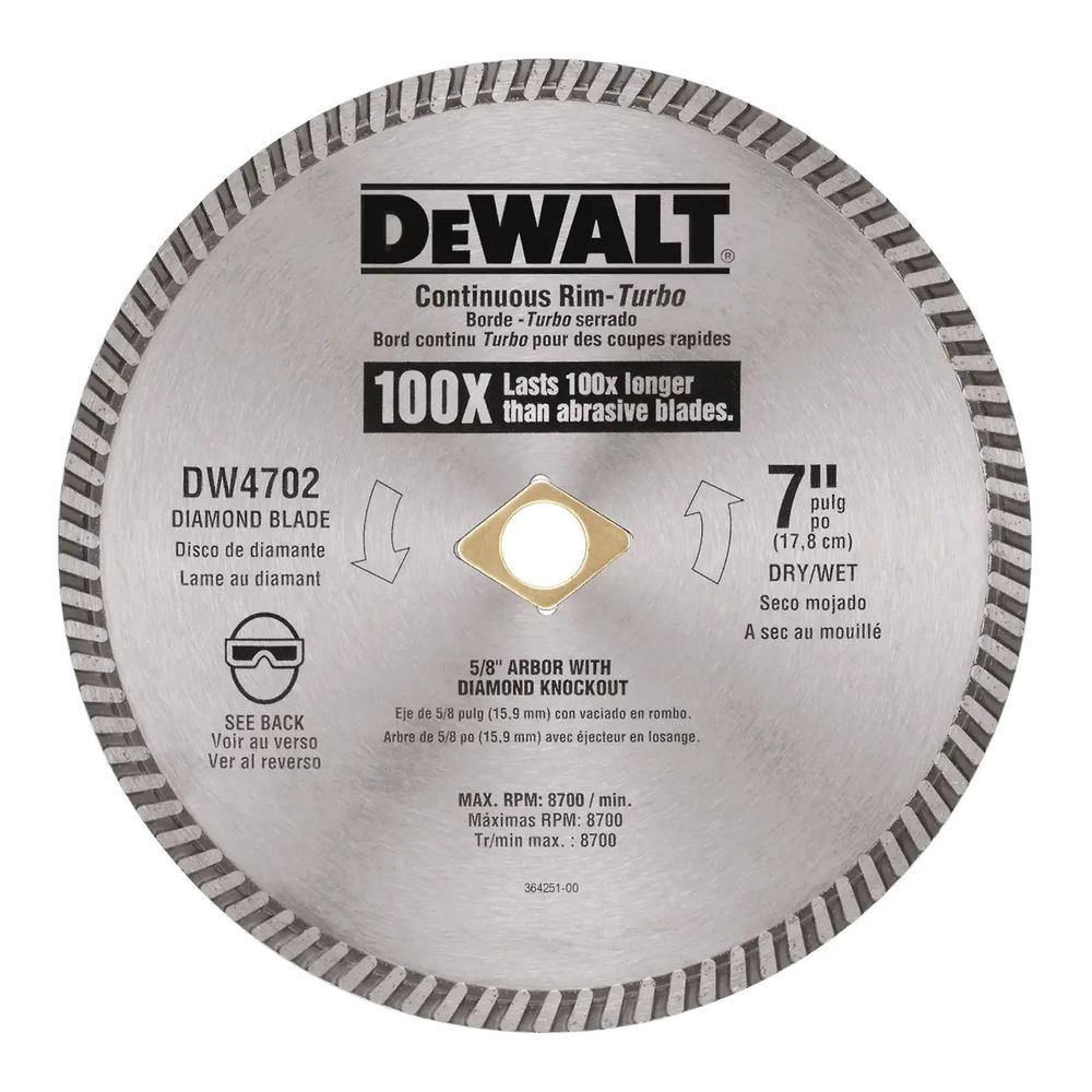 DEWALT 7 in. Dry Cut Diamond Saw Blade