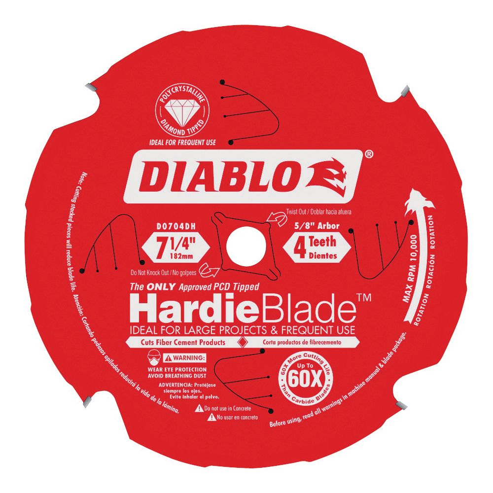 Diablo 7-1/4 in. 4 Tooth Fiber Cement Circular Saw Blade