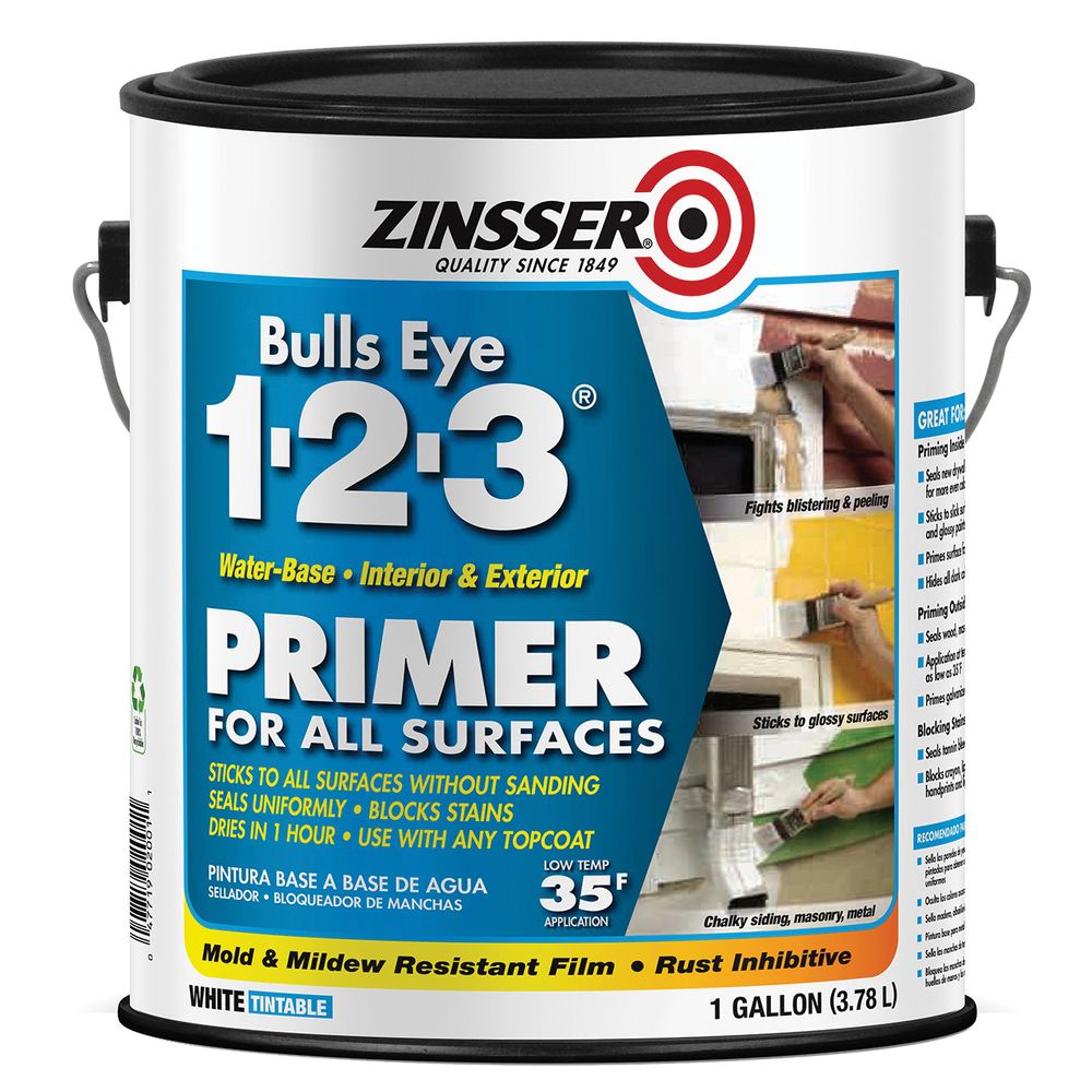 Zinsser 1 gal. Bulls-Eye 1-2-3 Interior and Exterior Water-Based Primer Sealer