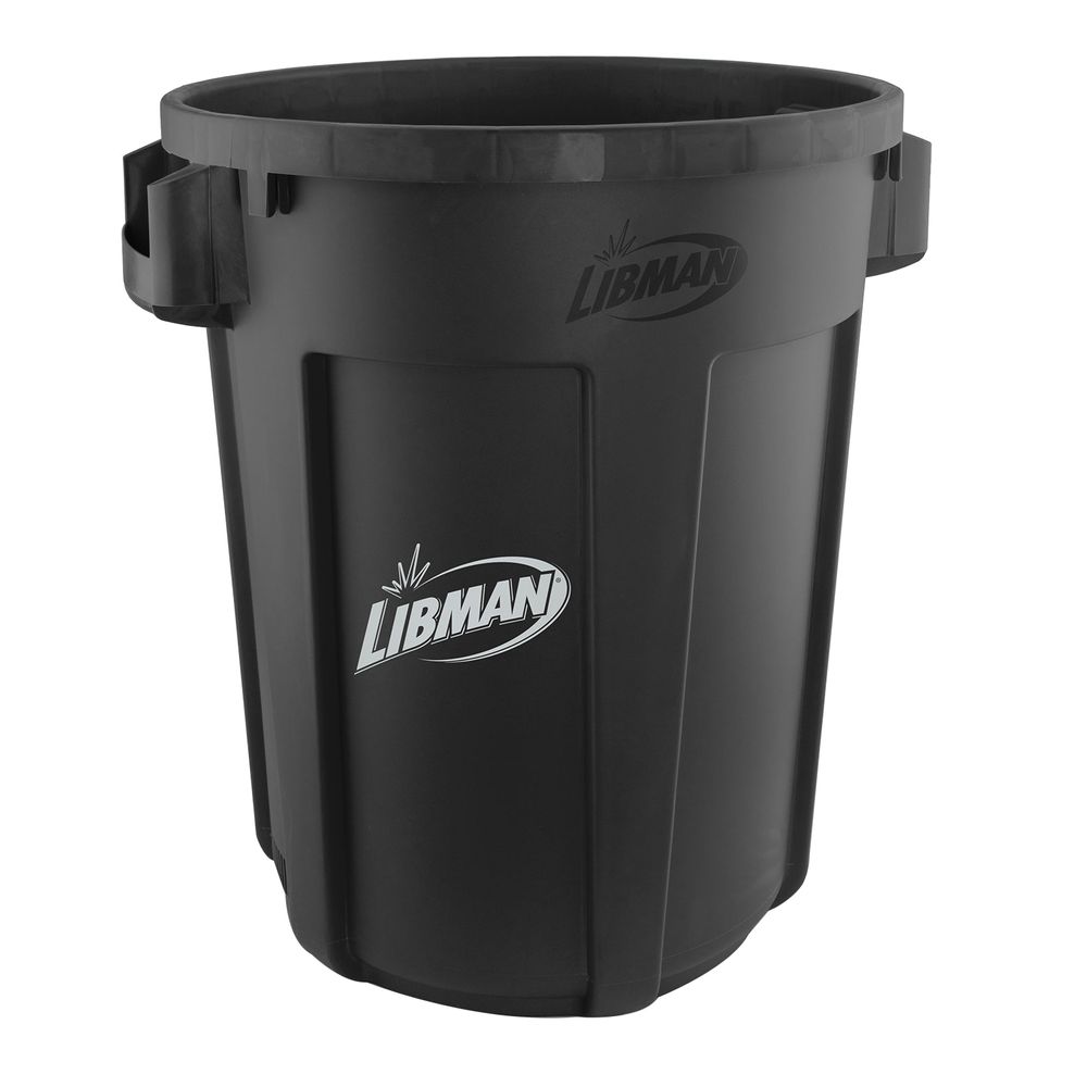 The Libman Company 32 gal. Black Trash Can with Lid