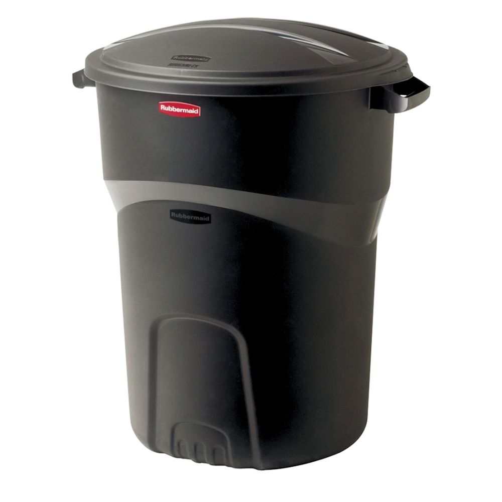 Rubbermaid 32 gal. Black Refuse Container with Lid