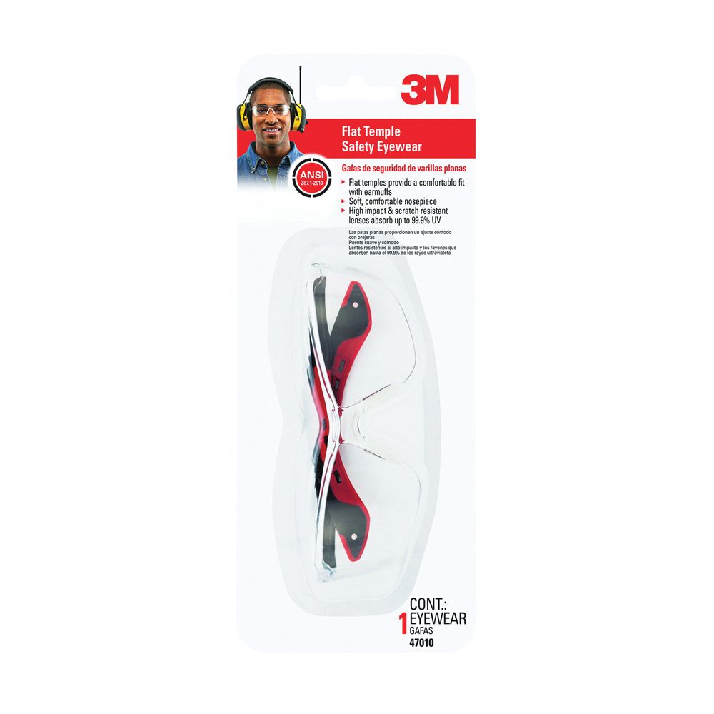 3M Black Frame Clear Lens Safety Eyewear