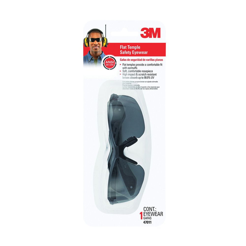 3M Black Frame Gray Lens Safety Eyewear