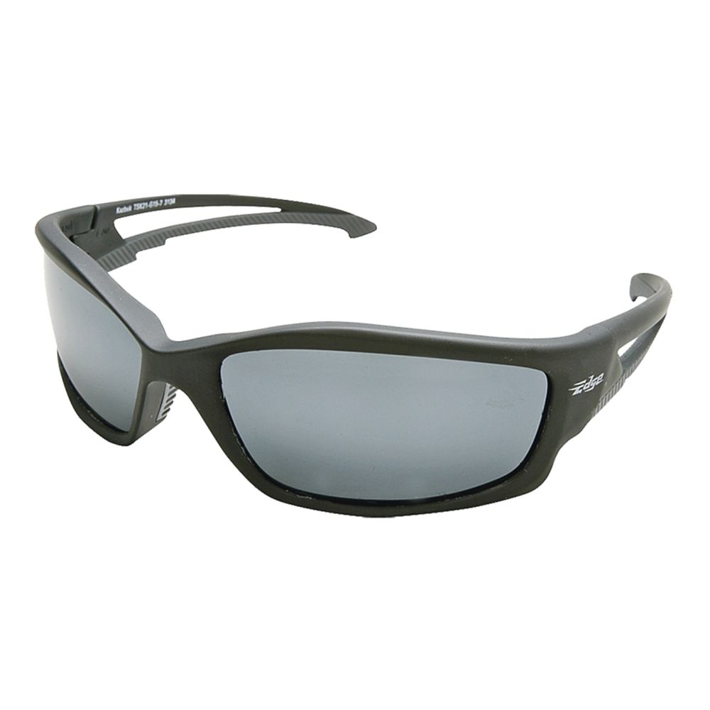 Edge Kazbek Black and Silver Polarized Safety Glasses