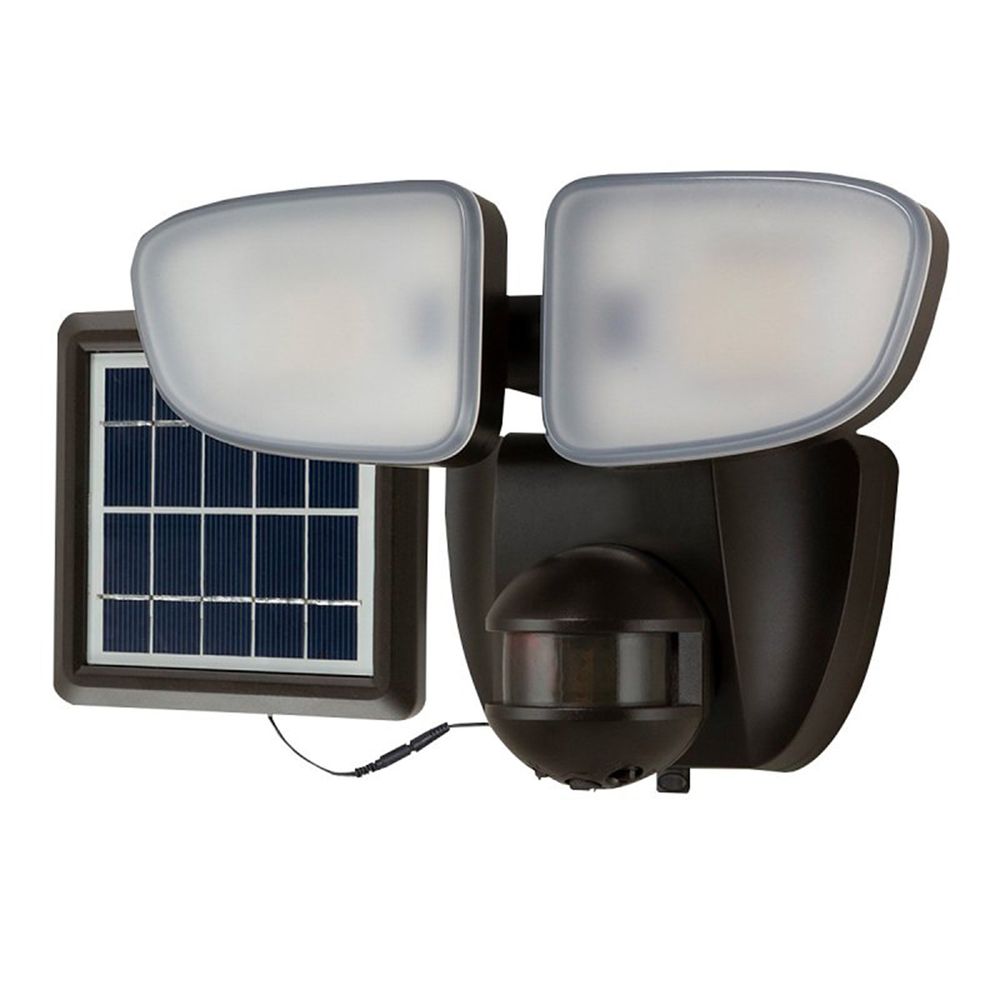 Cooper Lighting 700 Lumen Twin 180-Degree Bronze Solar Motion Flood Light
