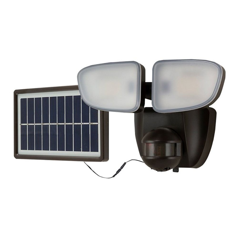 Cooper Lighting 1,500 Lumen Twin Head 180 Degree Bronze Solar Motion Security Floodlight