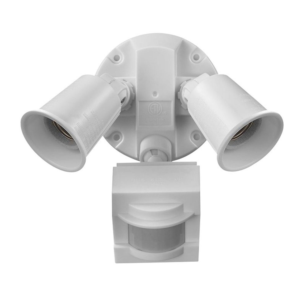 Globe Electric 110-Degree Motion Sensor Security Flood Light, Gray