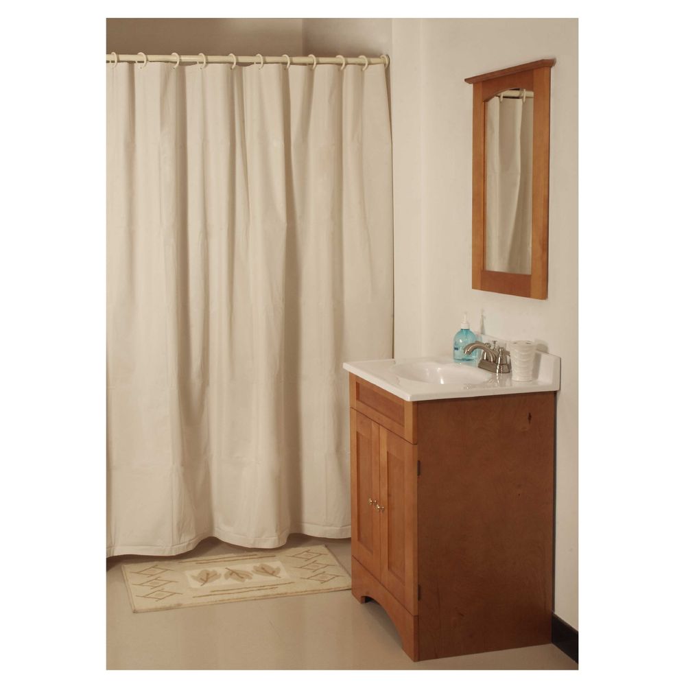 Simple Spaces 70 in. x 72 in. White Vinyl Shower Curtain