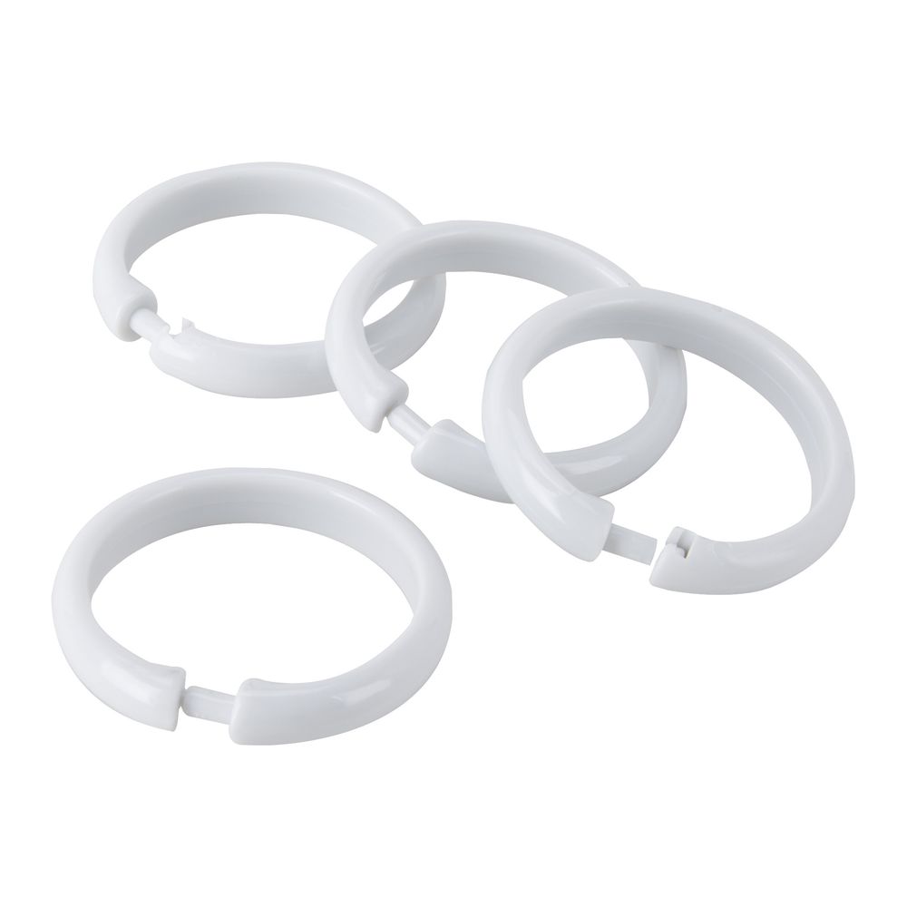 Simple Spaces 11-Piece White O-Ring Shower Curtain Rings