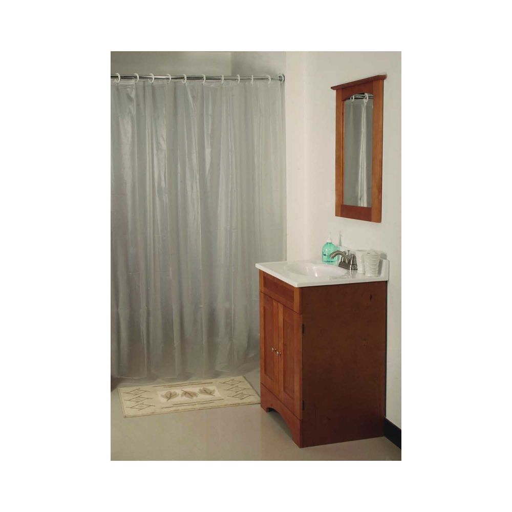 Simple Spaces 70 in. x 72 in. Frosted Vinyl Shower Curtain