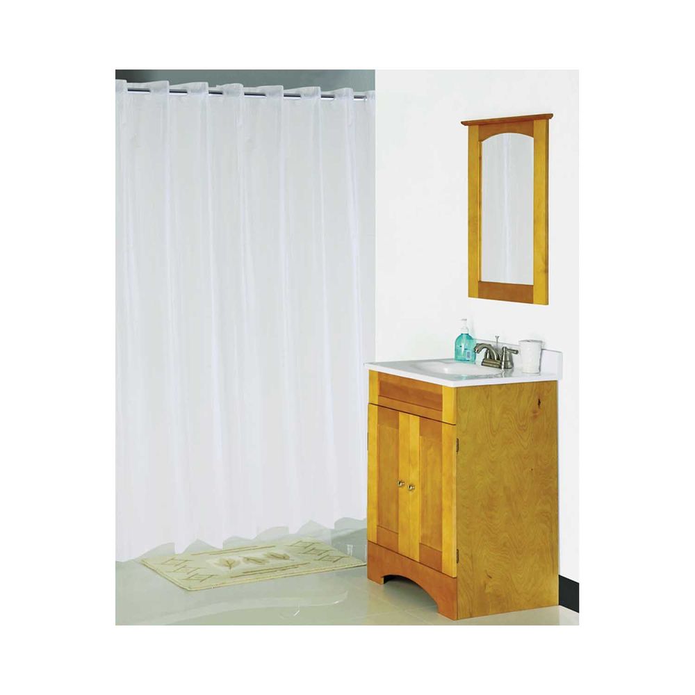 Simple Spaces 70 in. x 72 in. Frosted Hookless Shower Curtain