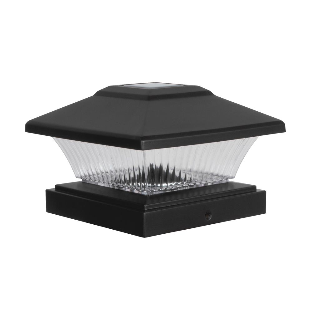 Boston Harbor 4-Piece Black Solar Post Cap Light