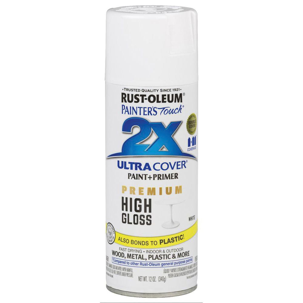 Rust-Oleum 12 oz. Painters Touch 2X Ultra Cover High Gloss White Spray Paint