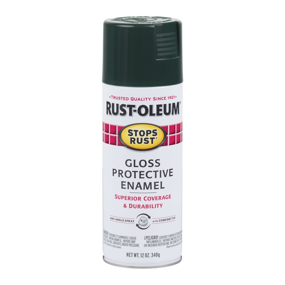 Rust-Oleum 12 oz. Stops Rust Gloss Dark Hunter Green Spray Paint