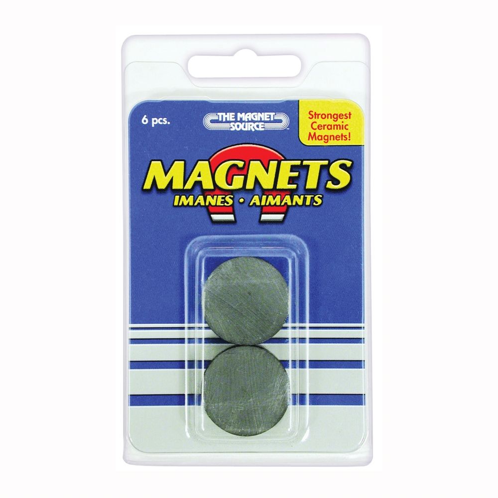 Master Magnetics 1 in. x 5/32 in. Ceramic Disc Magnets, 6-Piece