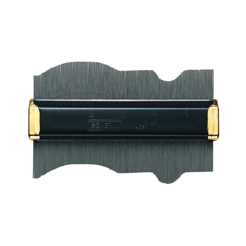 General 6 in. x 3-1/2 in. Stainless Steel Pin Contour Gauge