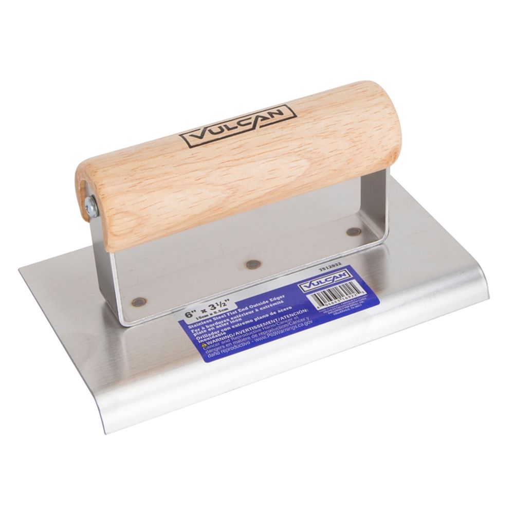 Vulcan 6 in. x 3-1/2 in. Flat End Stainless Steel Concrete Edger