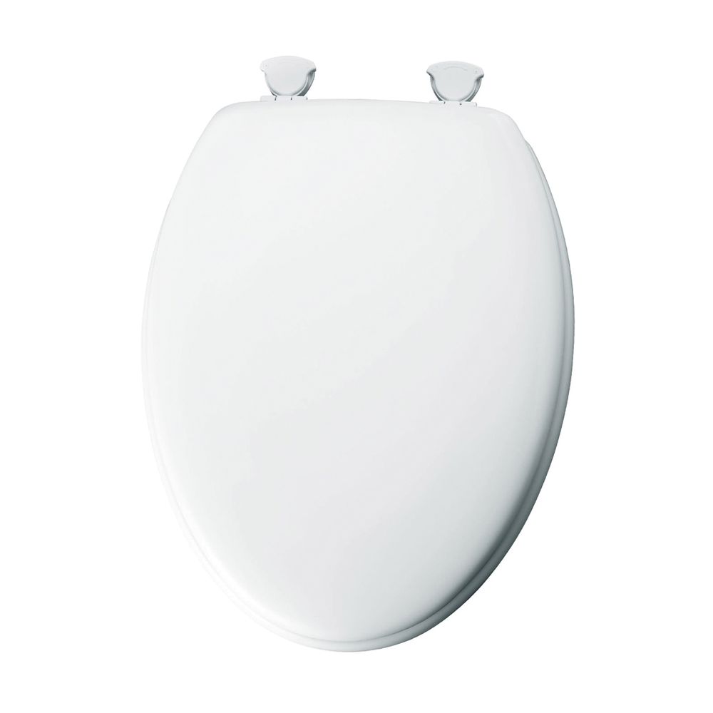 Bemis White Elongated Molded Wood Toilet Seat