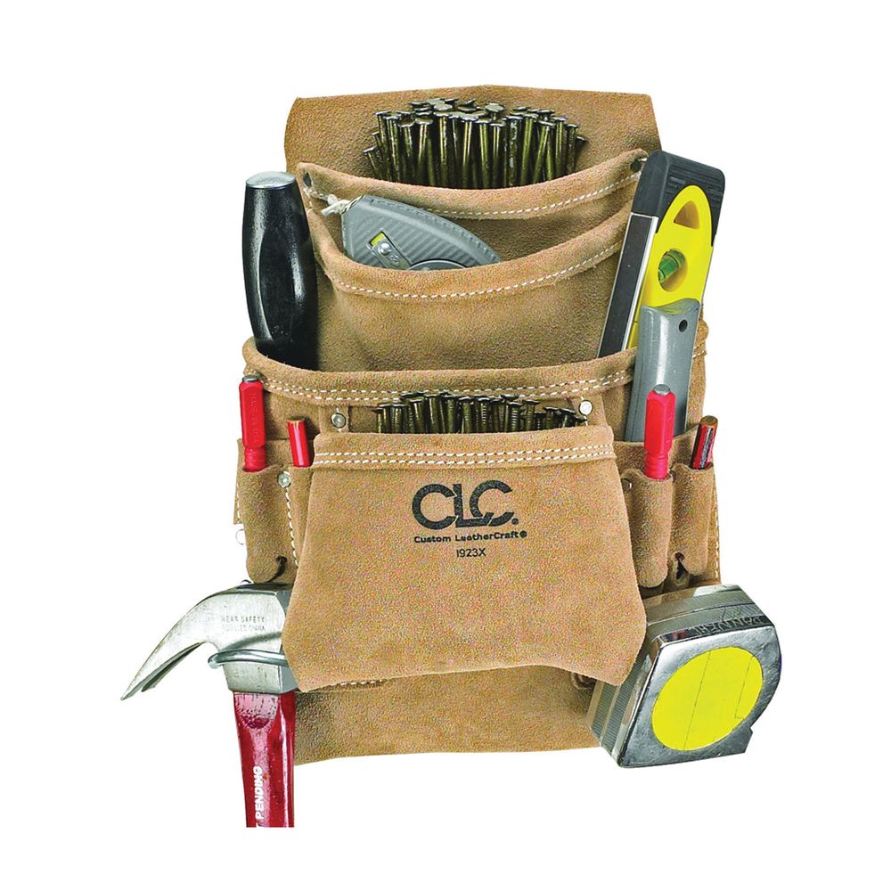 Hultafors 10-Pocket Suede Carpenter Nail and Tool Bag