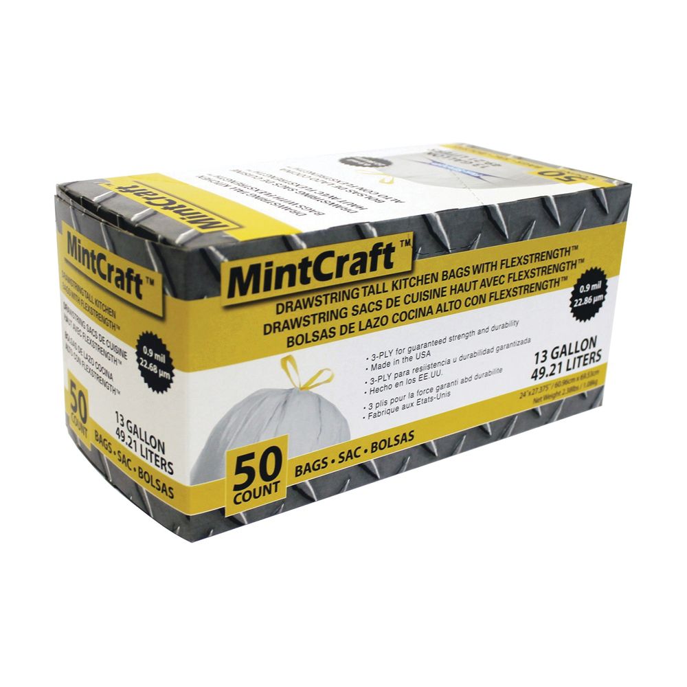 Vulcan 13 gal. Tall Drawstring Kitchen Trash Bag
