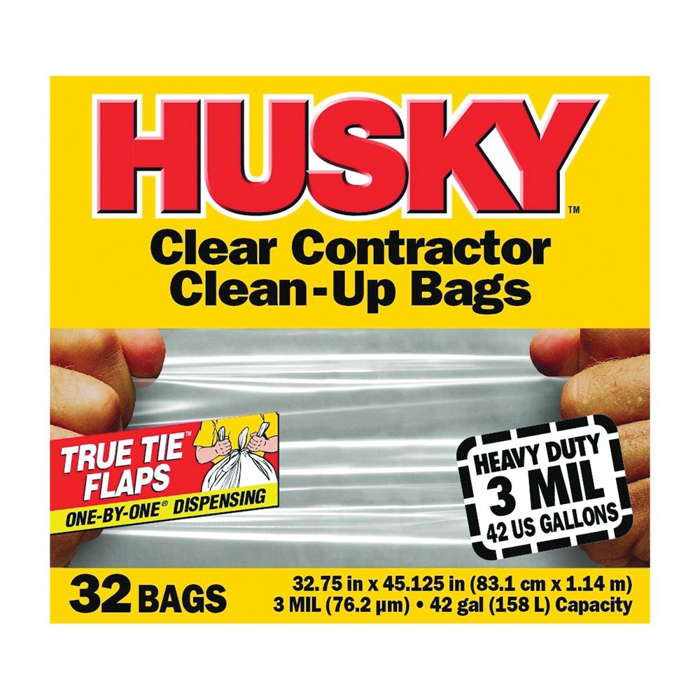 Poly-America 42 gal. Clear Contractor Bag, 32-Count