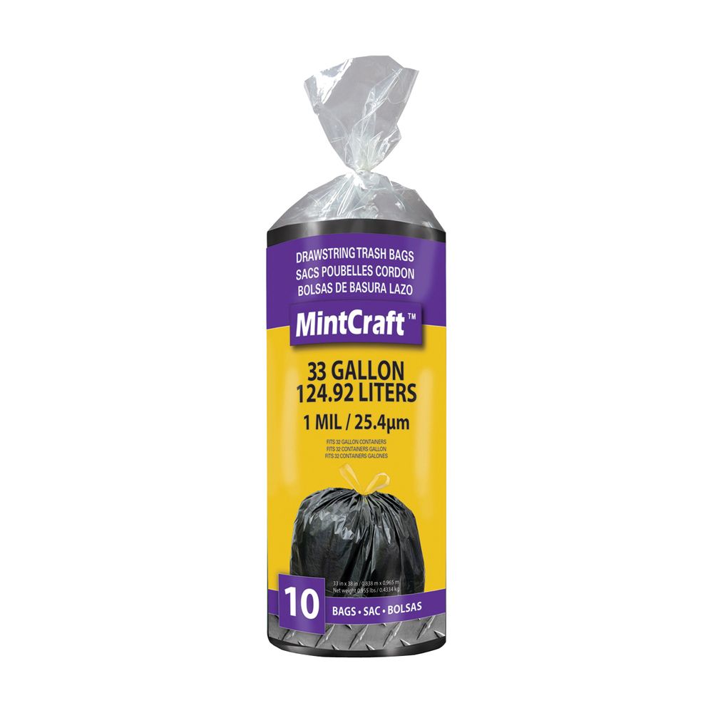 Vulcan 33 gal. Drawstring Trash Bags, 10-Count