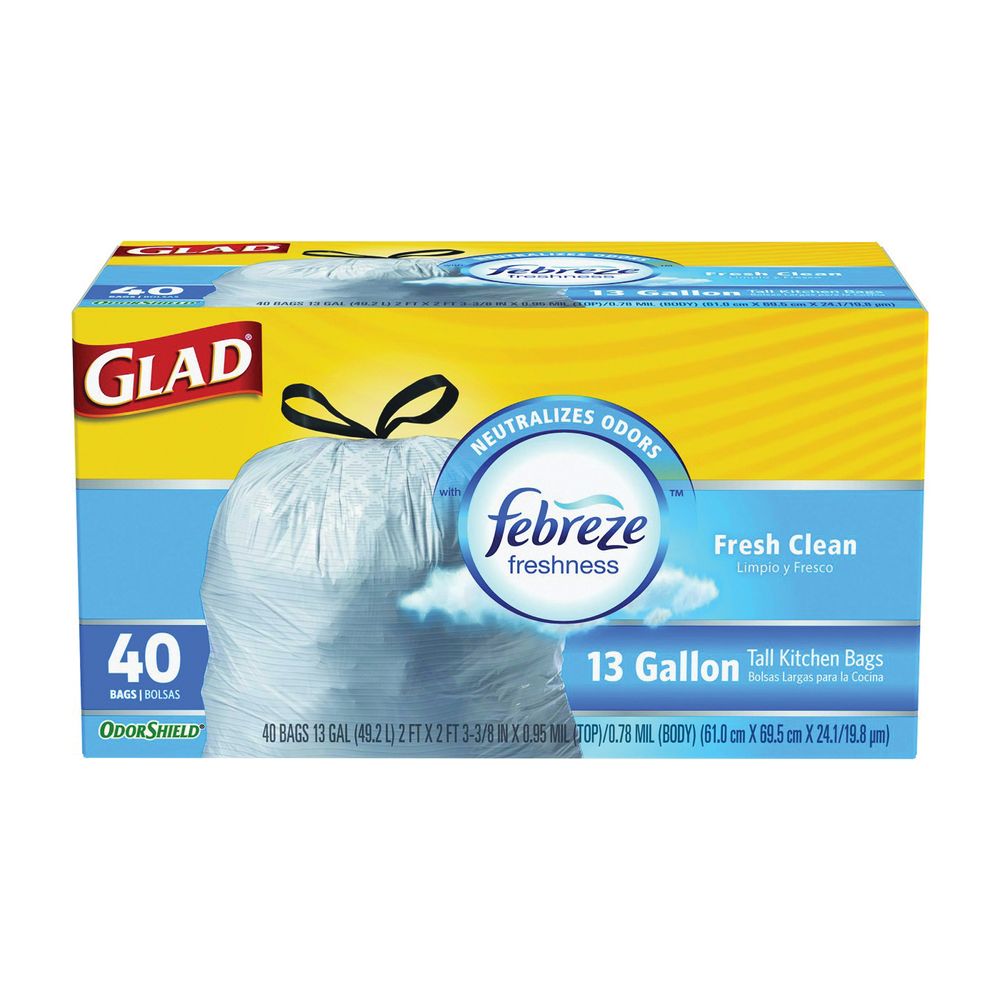 Glad 13 gal. Fresh Tall Kitchen Trash Bags
