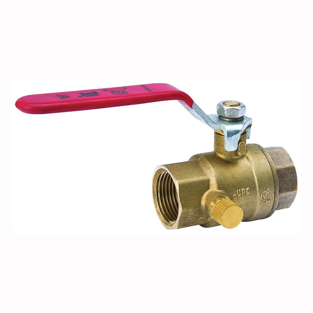 Prosource 3/4 in. Brass Stop and Waste Ball Valve