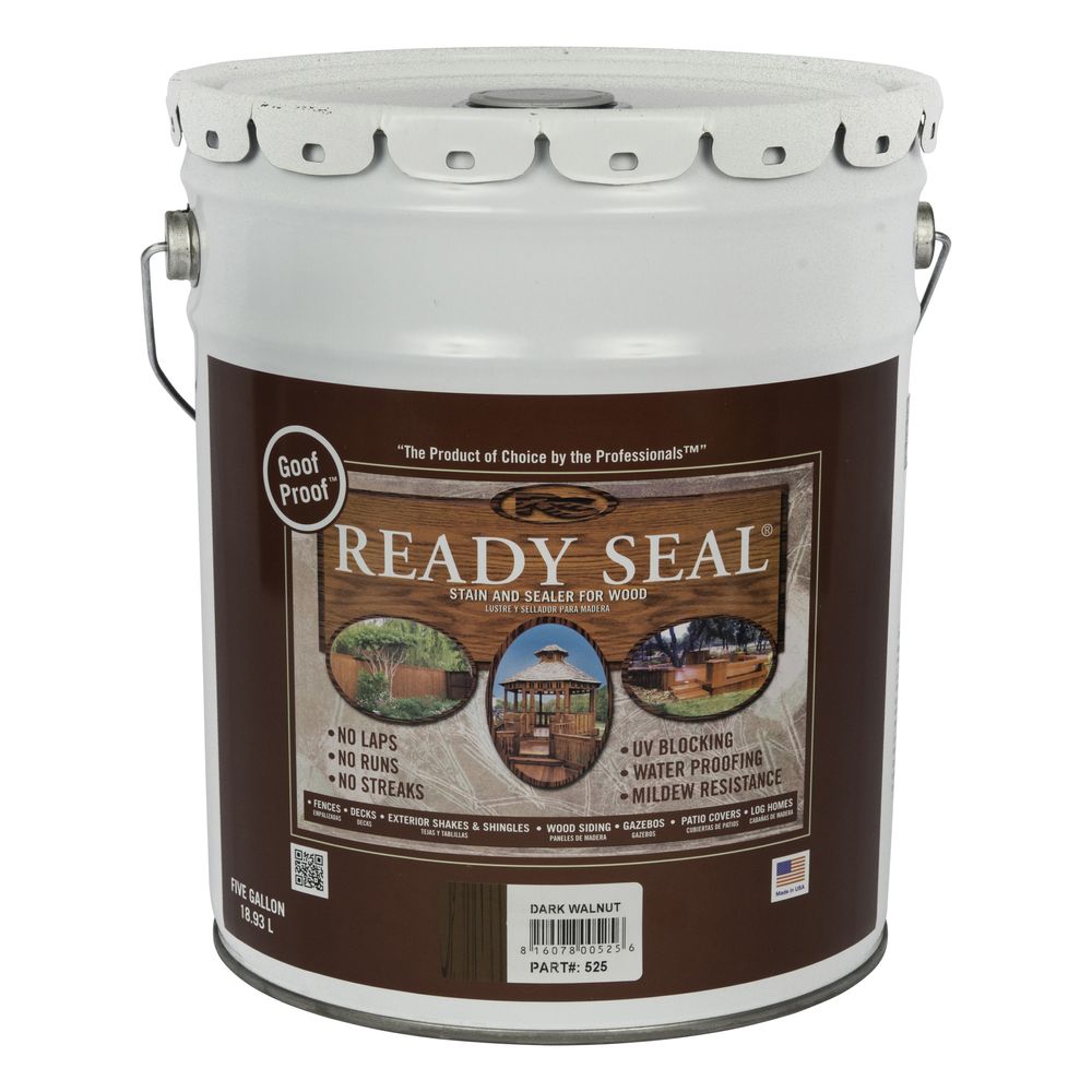 Ready Seal 5 gal. Dark Walnut Exterior Wood Stain and Sealer