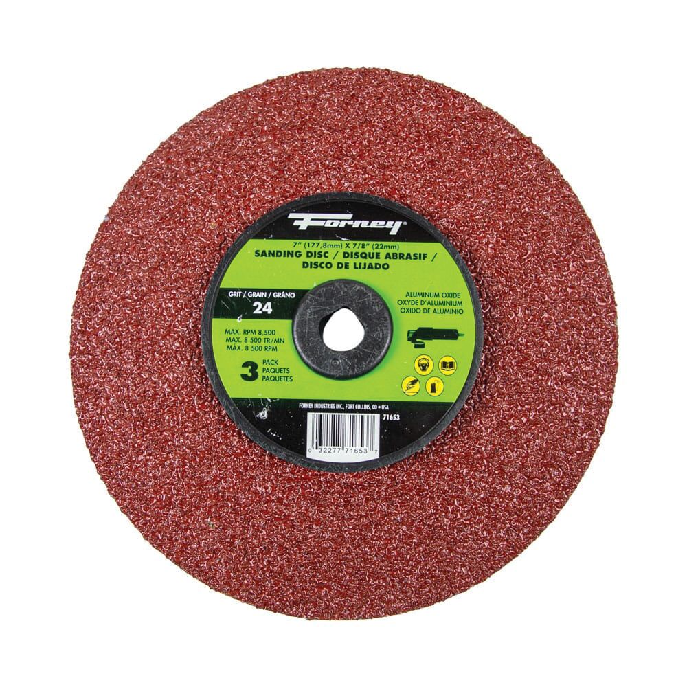 Forney 7 in. 24 Grit Aluminum Oxide Fiber Sanding Disc