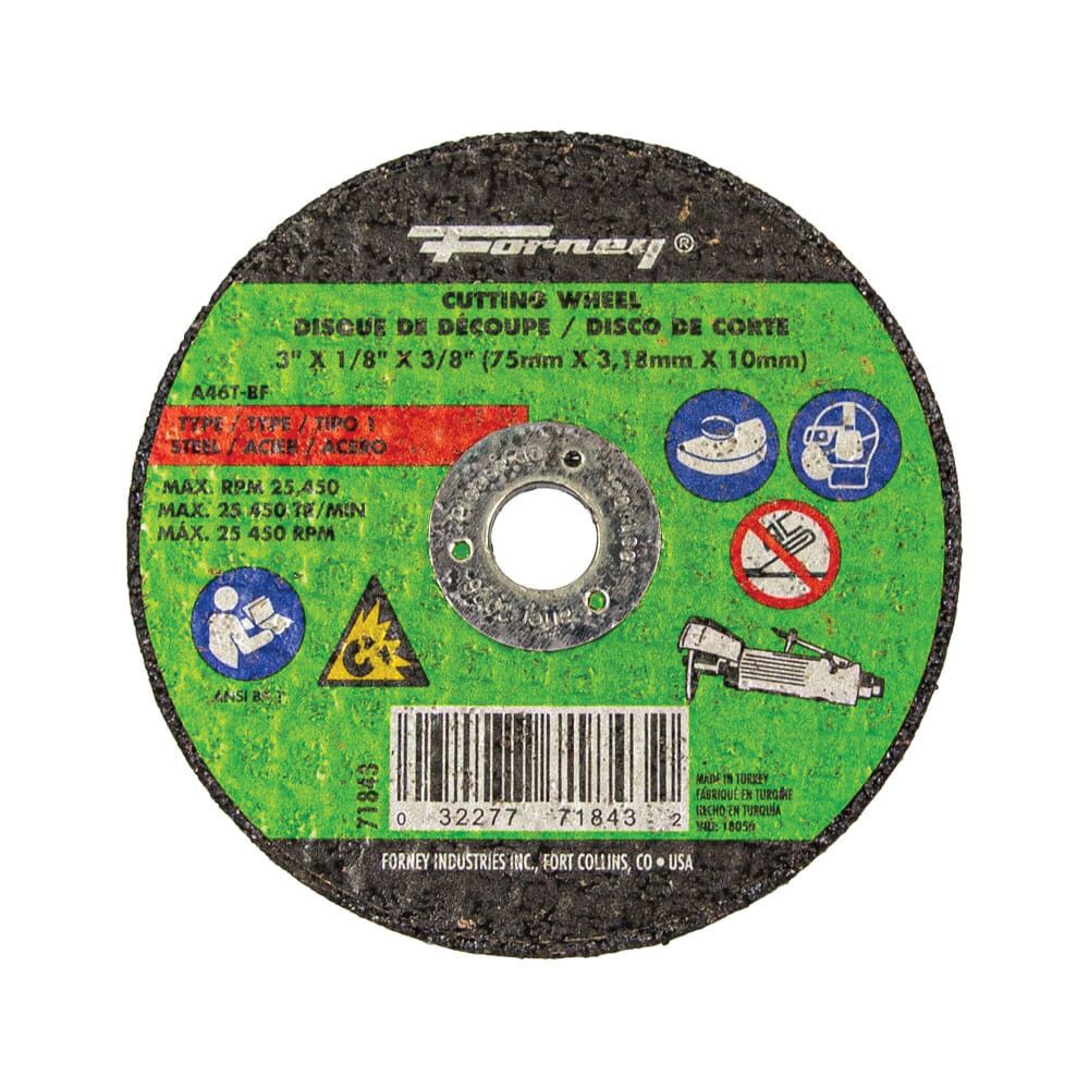 Forney 3 in. x 1/8 in. x 3/8 in. Metal Cut-Off Wheel