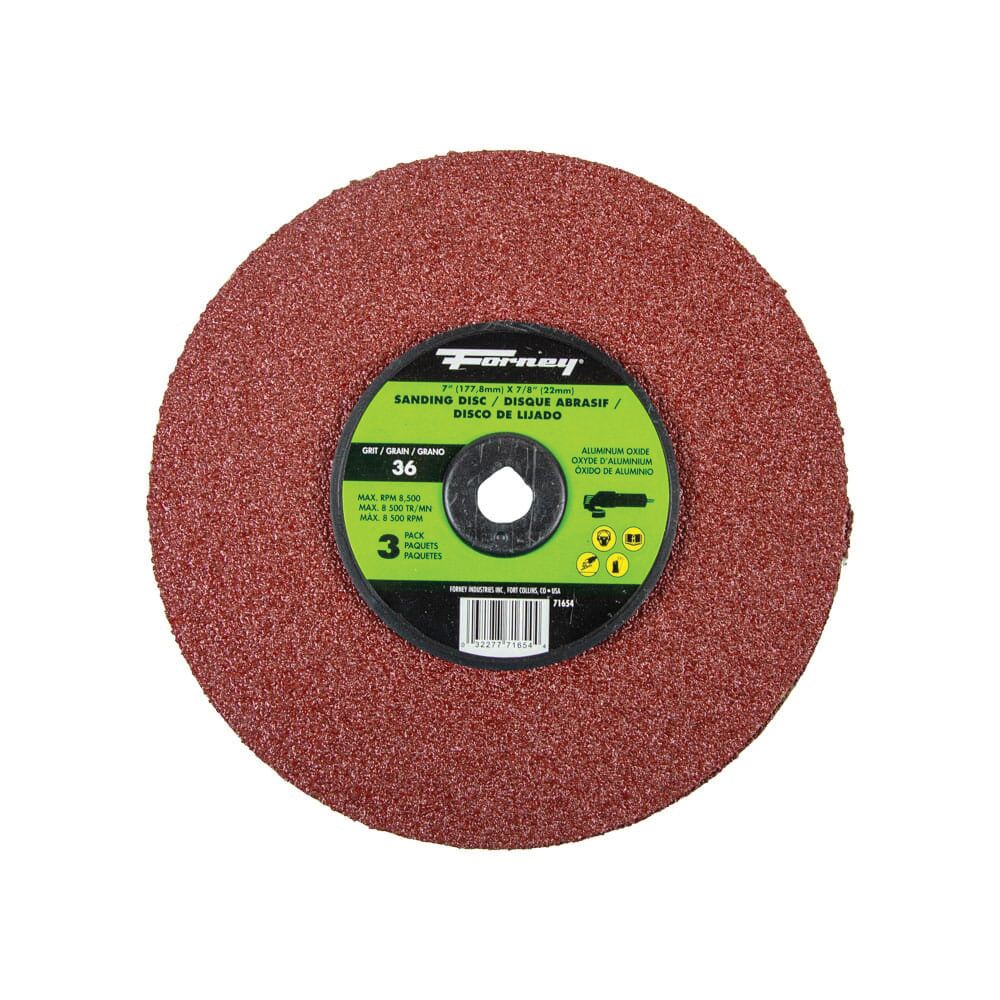 Forney 7 in. 36 Grit Aluminum Oxide Fiber Sanding Disc