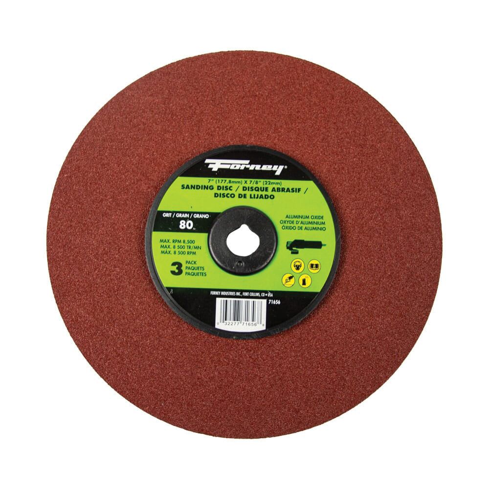 Forney 7 in. 80 Grit Aluminum Oxide Resin Fiber Sanding Disc