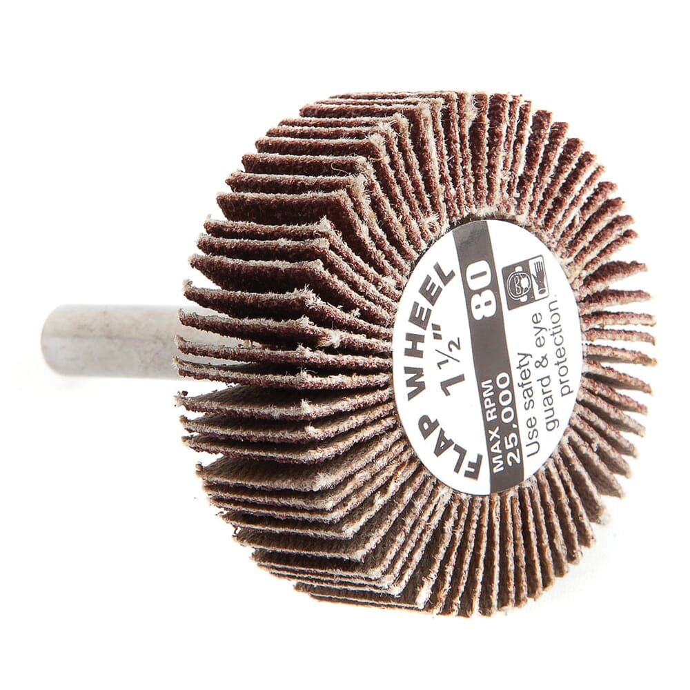 Forney 1-1/2 in. x 1/2 in. 80 Grit Mounted Flap Wheel