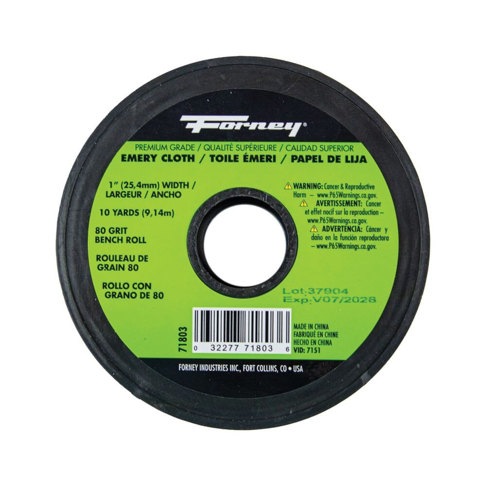 Forney 1 in. x 10 yd. 80 Grit Emery Cloth Bench Roll