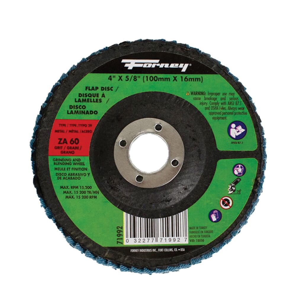 Forney 4 in. x 5/8 in. 60 Grit Type 29 Flap Disc