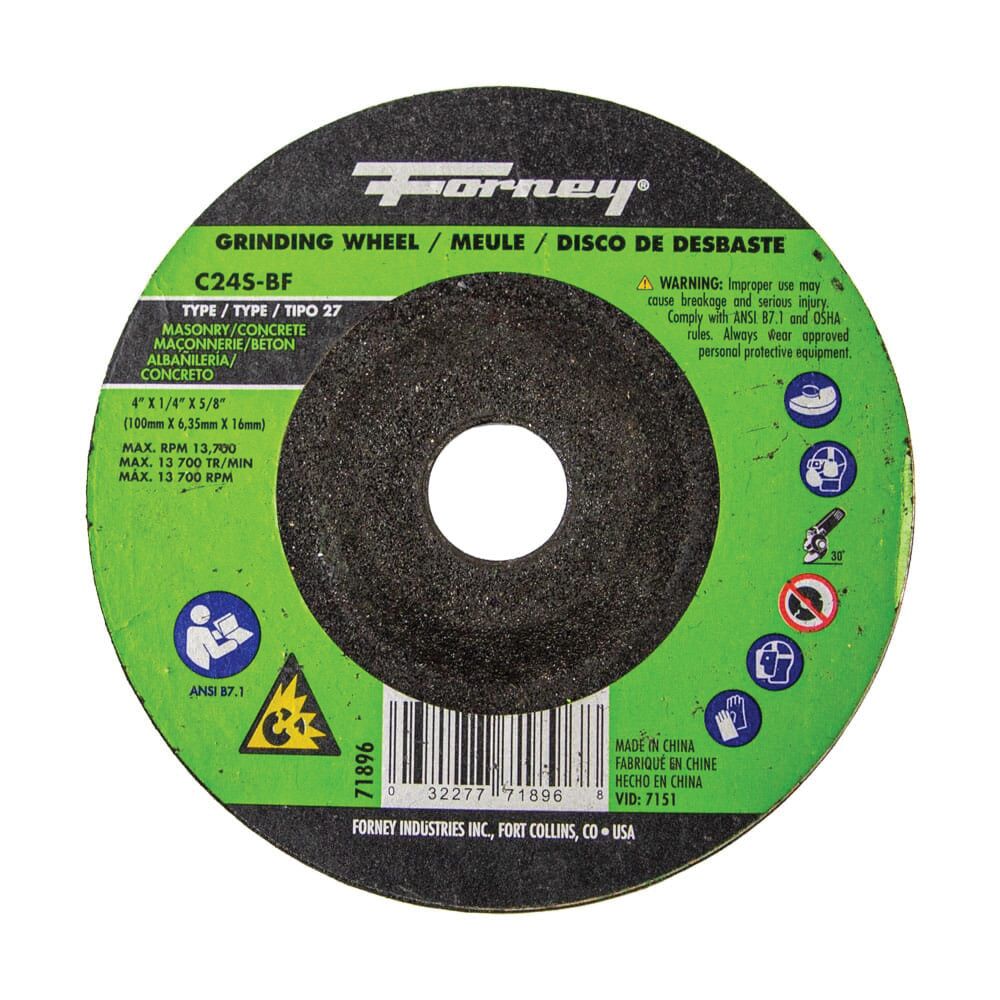 Forney 4 in. Type 27 Masonry Grinding Wheel