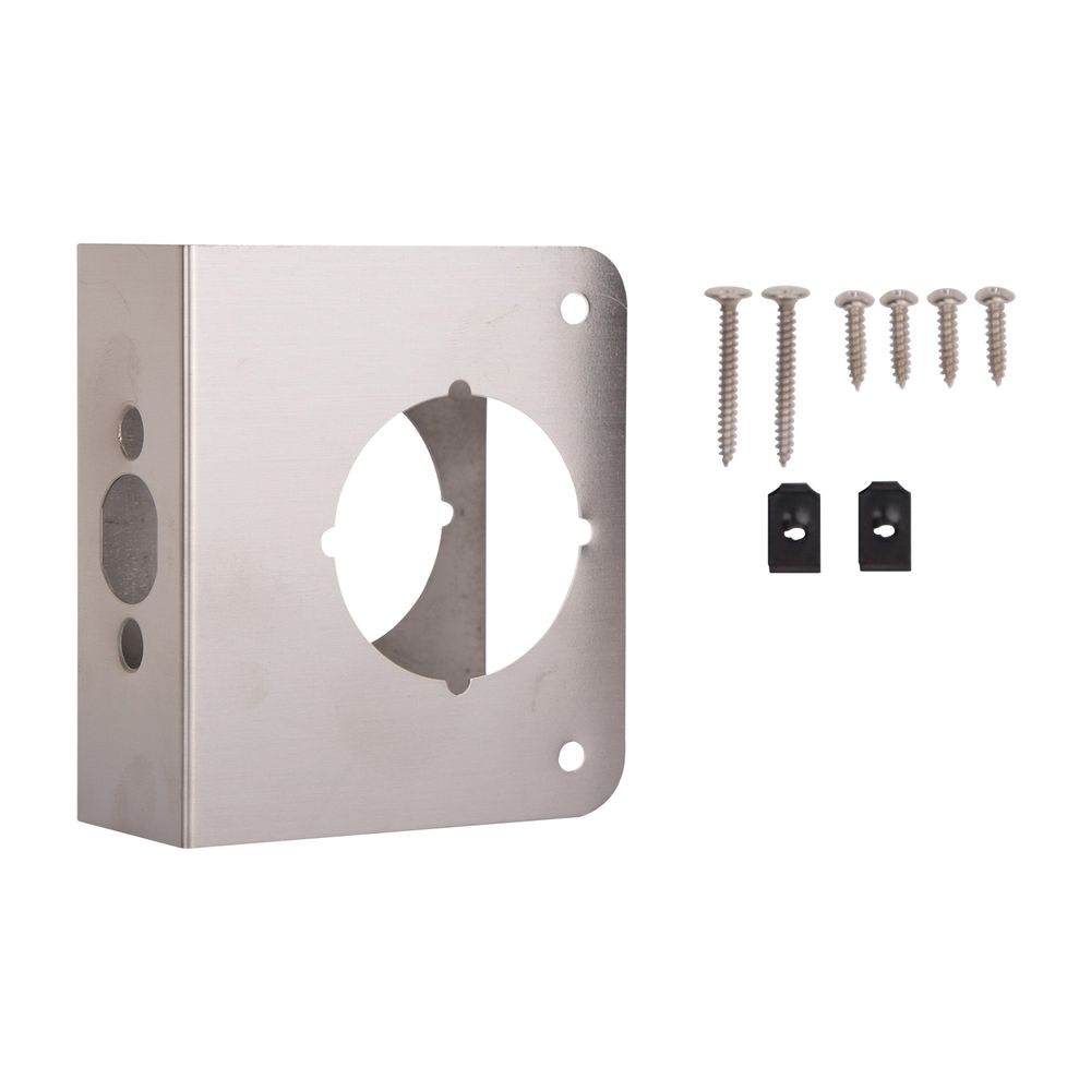 ProSource 4 in. x 4-1/2 in. Satin Nickel Door Reinforcer
