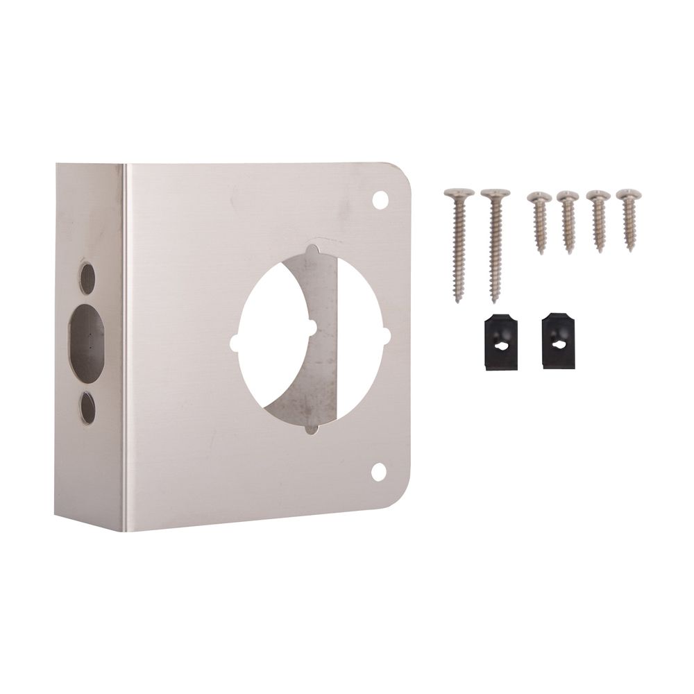 ProSource 4-1/4 in. x 4-1/2 in. Satin Nickel Door Reinforcer