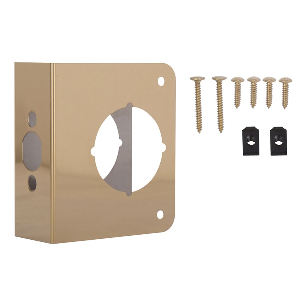 ProSource 4 in. x 4-1/2 in. Brass Door Reinforcer