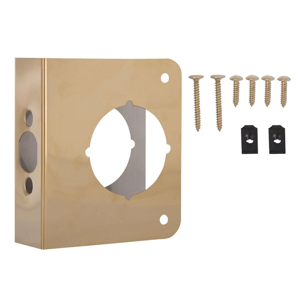 ProSource 4 in. x 4-1/2 in. Brass Door Reinforcer