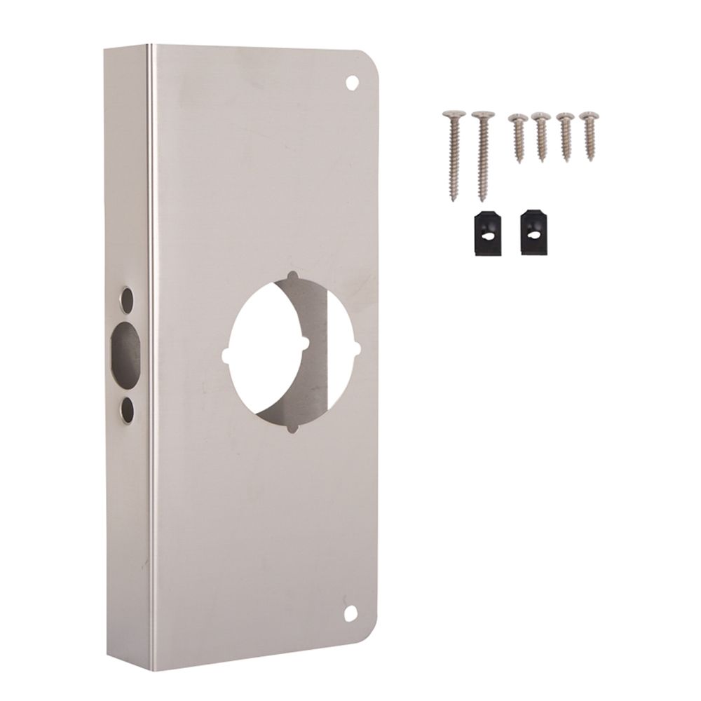ProSource 4 in. x 9 in. Satin Nickel Door Reinforcer