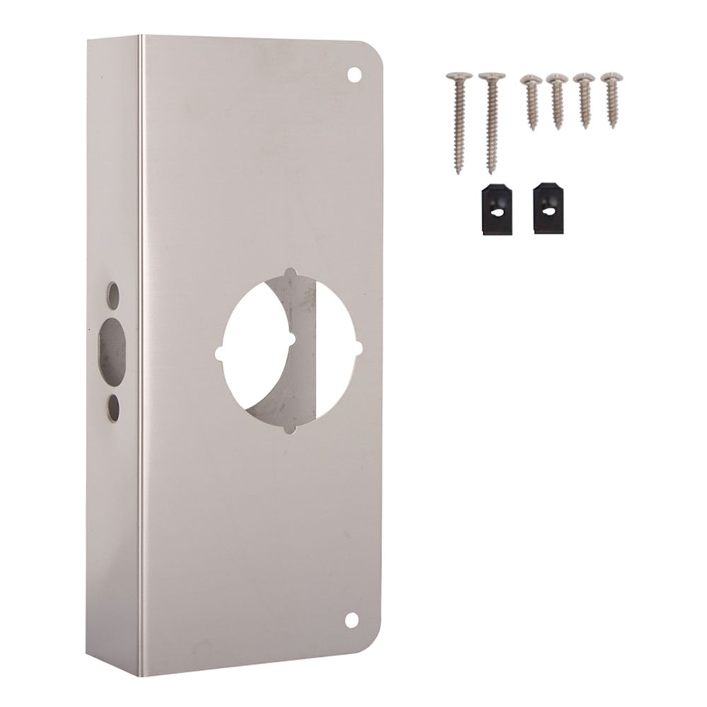 ProSource 4 in. x 9 in. Satin Nickel Door Reinforcer